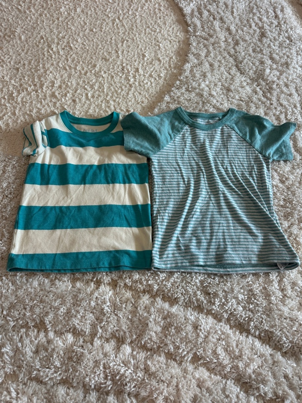 Kids Teal & White Striped Short Sleeve Tees - Cat & Jack